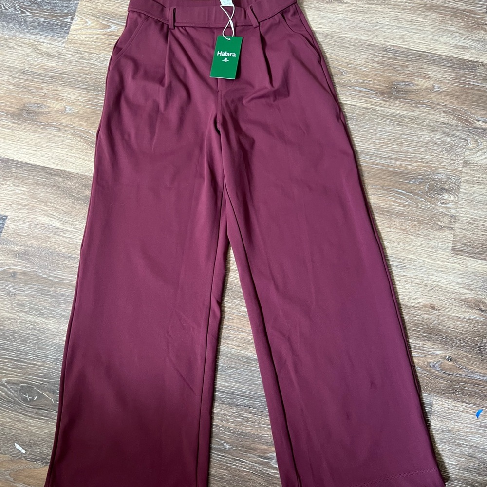 HALARA Maroon Relaxed-Fit Trousers